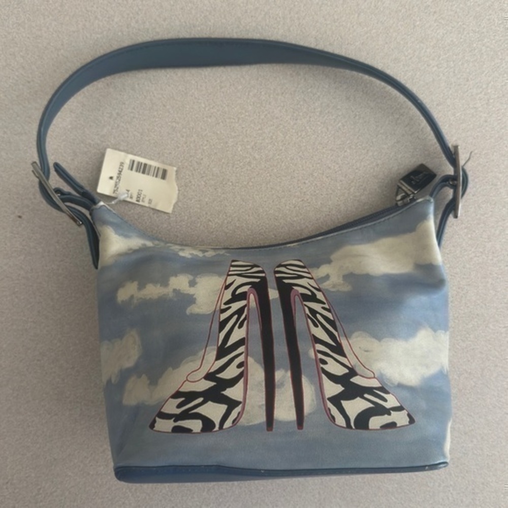 ICON Shoes in the Sky Leather Hand bag Stiletto  Pumps Design Clouds Blue Shoes